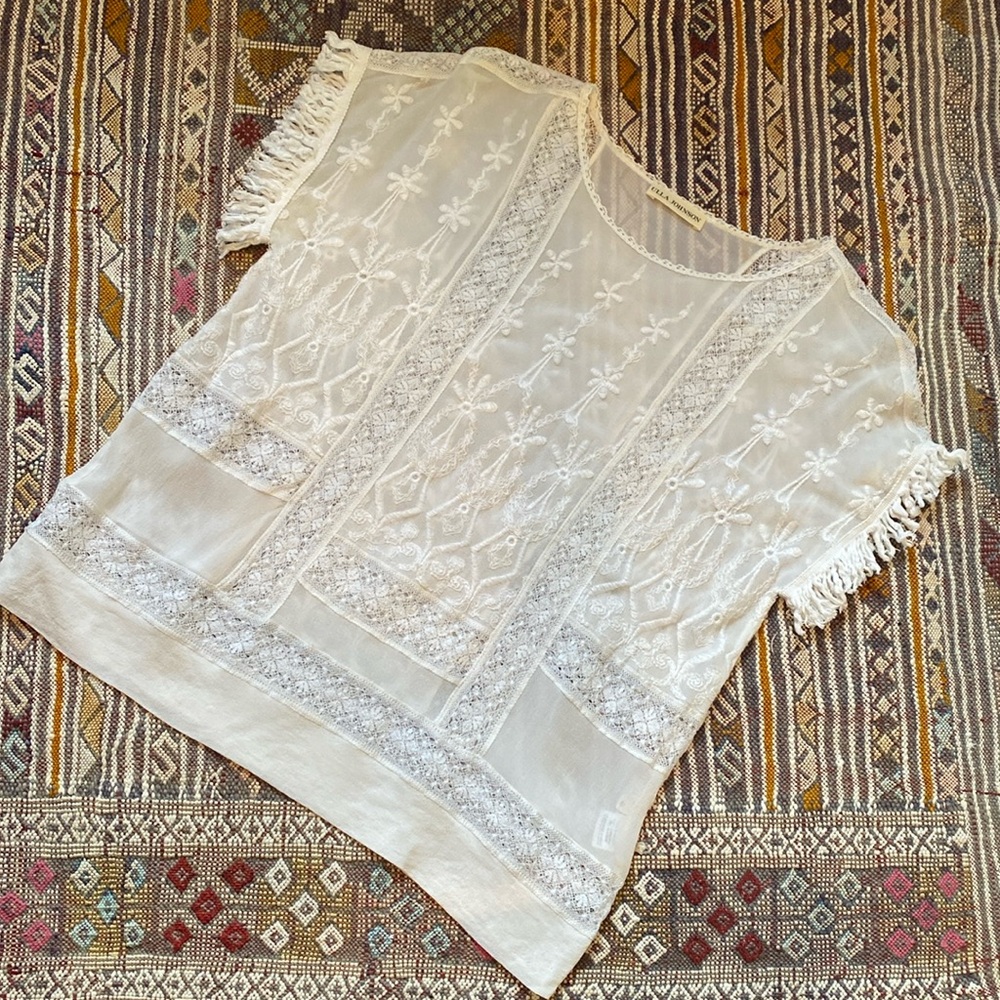 Ulla Johnson Silk Embroidered Top